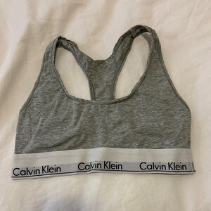 Calvin Klein Gray Racerback Sports Bra